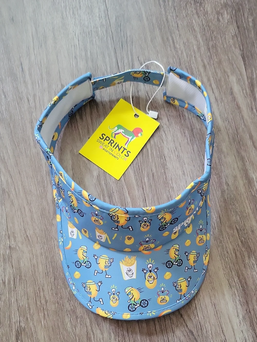 NWT Sprints Visor Potatoes French Fries Unisex One Size Kitsch Summer Athletic